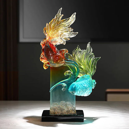 Decorbites™ Gradient Goldfisch-Harzskulptur - Heimdekoration