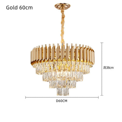 DecorBites™ Crystal LED Pendant Chandelier for Modern Living Spaces