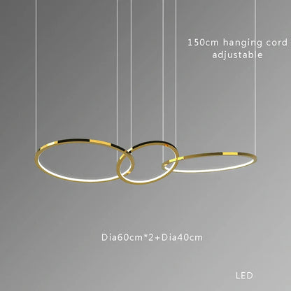 DecorBites™ Gold Round Ceiling Chandelier - Elegant Dining Room Hanging Lamp