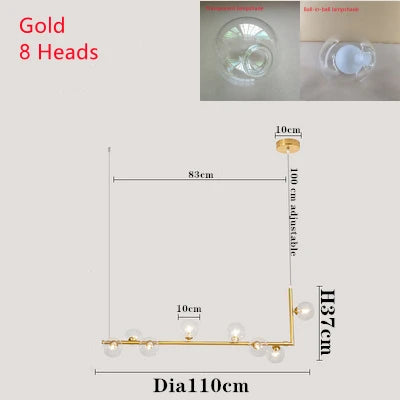 Decorbites™ Doppeltes Glas-Schirm-Hängeleuchte: Nordisches minimalistisches Design, LED-Lampe für Wohnzimmer, Restaurant