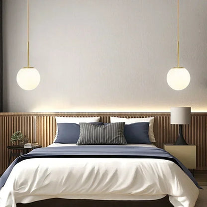 Minimalist Acrylic Globe Pendant Light In Black Or Gold