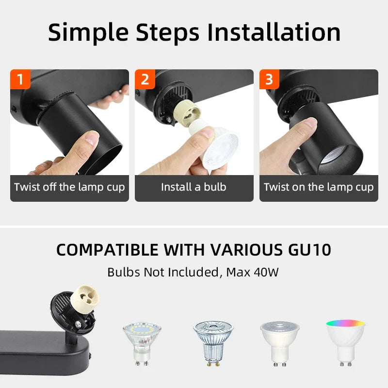 DecorBites™ LED Adjustable Spotlights for Bedroom, Corridor, Shop - GU10 Bulb Replacement Lighting
