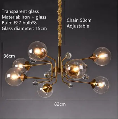 Decorbites™ Glas-Blase-Kronleuchter: Vintage-Industrial-Lampe für Wohnzimmer, Küche und Kücheninsel