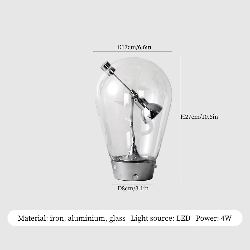 Decorbites™ Glas-Schreibtischlampe: Vintage-Industrial-Stil Tischleuchte für Schlafzimmer-Dekoration