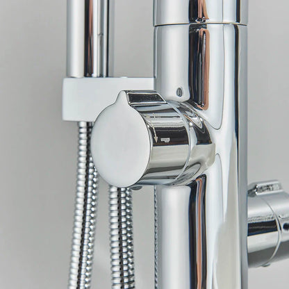 Decorbites™ Zweihandlicher Schwarzer Wasserfall-Badewannenarmatur Bodengestell-Set für das Badezimmer