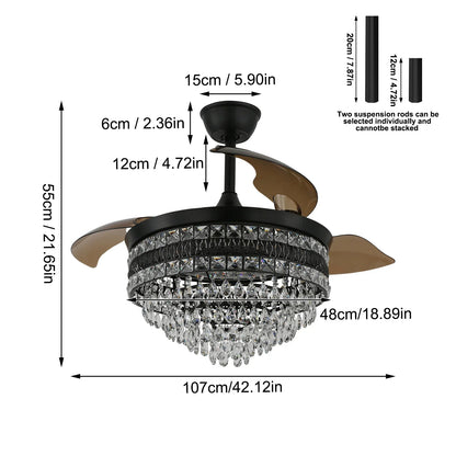 Decorbites™ Gold Smart-Deckenventilator-Leuchter mit LED-Lichtern, 6 Geschwindigkeiten, 3 Köpfe