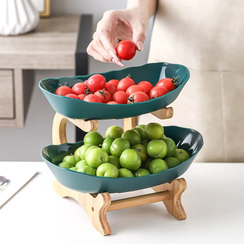 DecorBites™ 3-stöckiges Tellerset: Geschirr, Obstschale, Snackständer, Tortenplatte, Salatschüssel