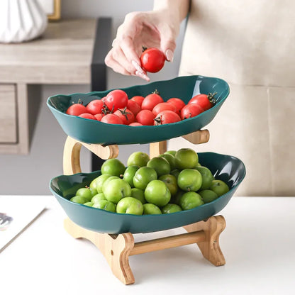 DecorBites™ 3-stöckiges Tellerset: Geschirr, Obstschale, Snackständer, Tortenplatte, Salatschüssel