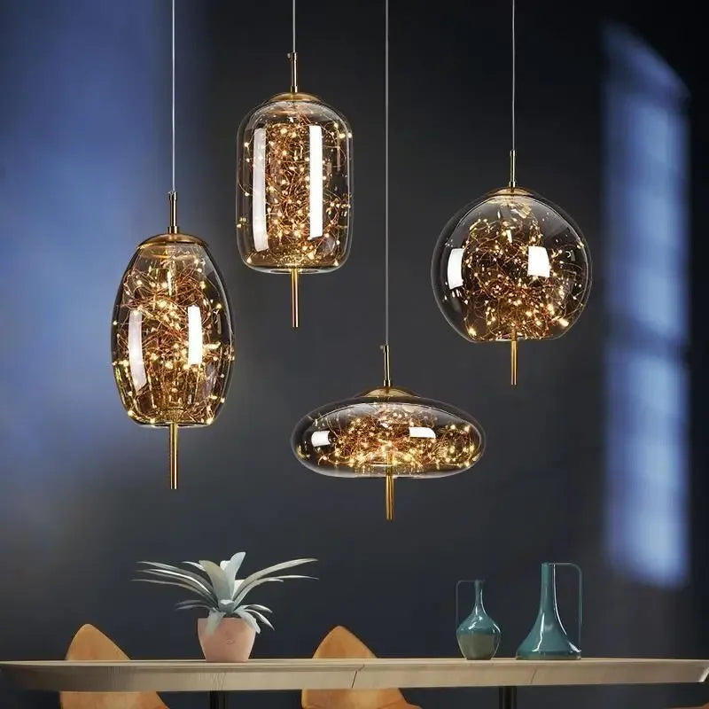 Decorbites™ Glas-Hängeleuchten: Moderne LED-Deckenleuchter für Schlafzimmer & Badezimmer