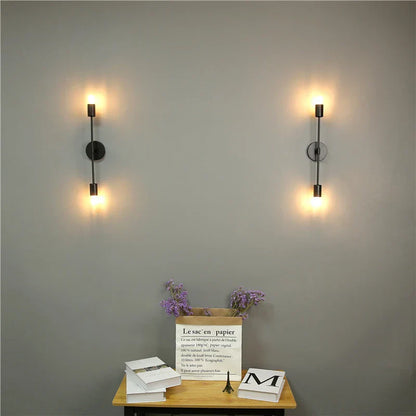 DecorBites™ LED Wall Lamp: Modern Two Arm E27 Bedroom Lighting for Bedside, Bathroom Mirror, Vanity.
