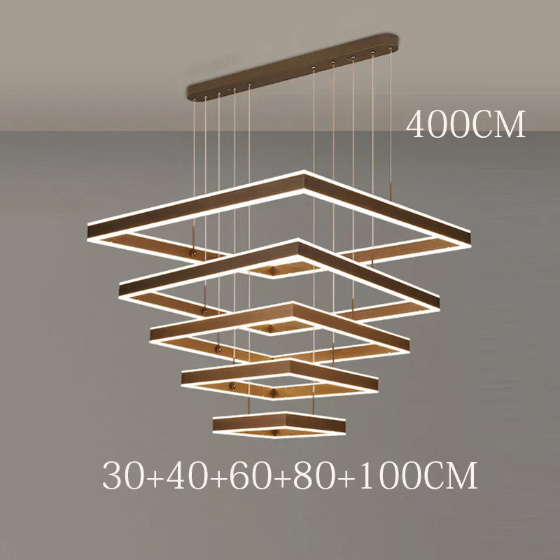 Chrome LED Pendant Light 6-Head Coffee Finish