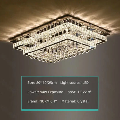 DecorBites™ Crystal LED Chandelier Silver Chrome Remote Control Light