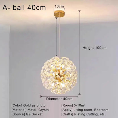 DecorBites™ Crystal LED Ceiling Pendant Chandelier for Home Decoration and Lighting