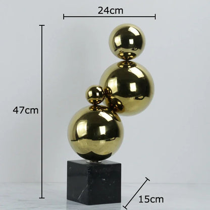 Decorbites™ Goldene Bälle Geometrische Metallskulptur Raum Schreibtisch Dekoration Ornamente