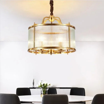 Decorbites™ Glasleuchter: Golden Kupfer Luxus-Deckenpendellampe für das Wohnzimmer
