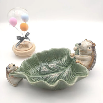 Decorbites™ Igel Keramik Obstteller: Handgefertigtes Tier-Schmucktablett & Aufbewahrungsbehälter