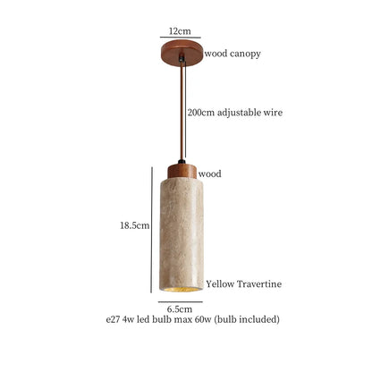 Decorbites™ Japanischer Stein-LED-Pendant-Lampe Gelber Travertin Wabi-Sabi Hängelampe