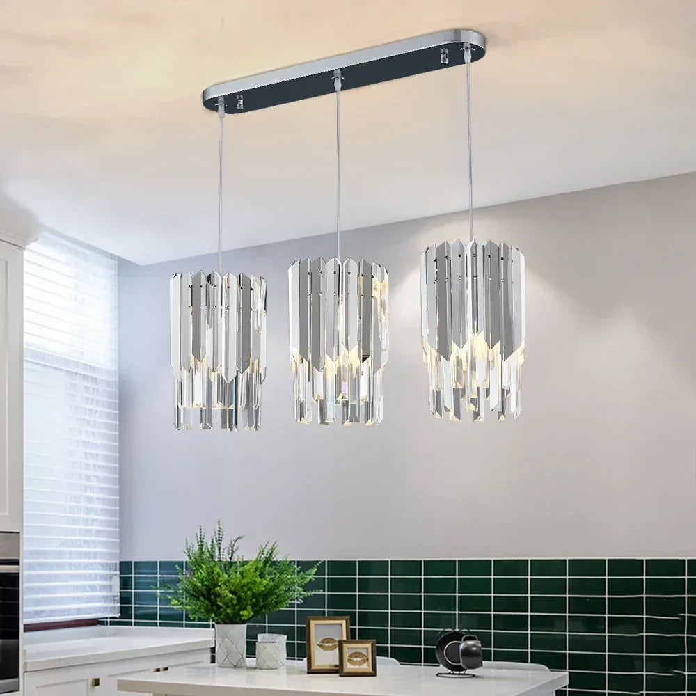 Gold Crystal LED Chandelier K9 3-Head Dia20cm