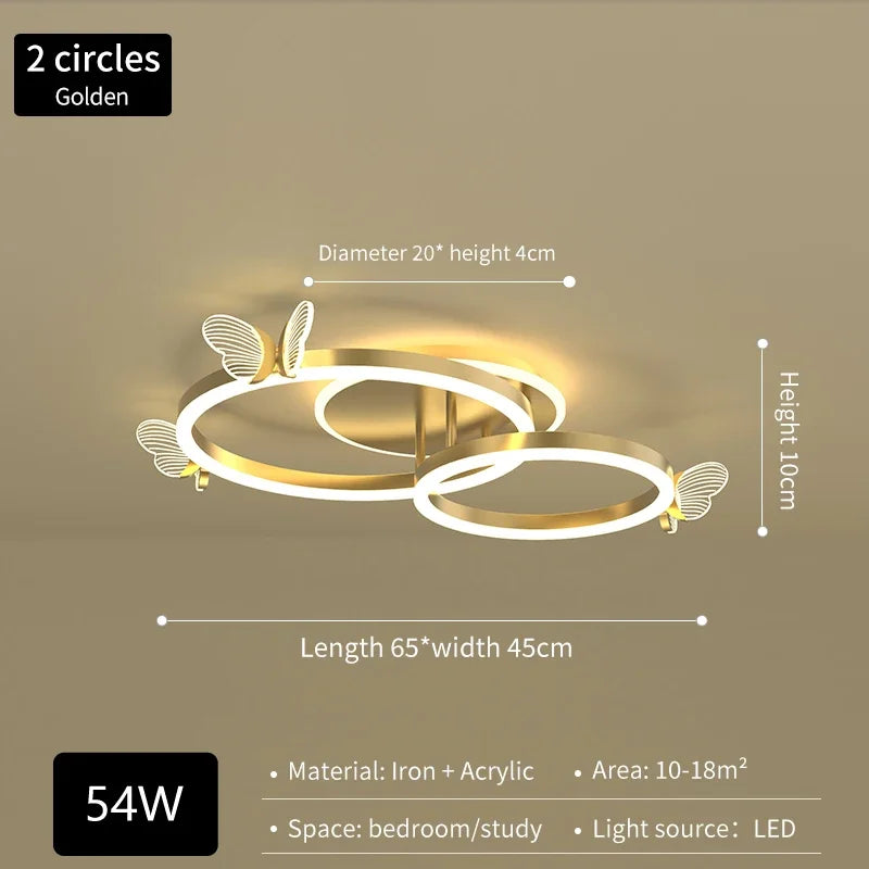 Gold Butterfly Crystal Chandelier For Living Room