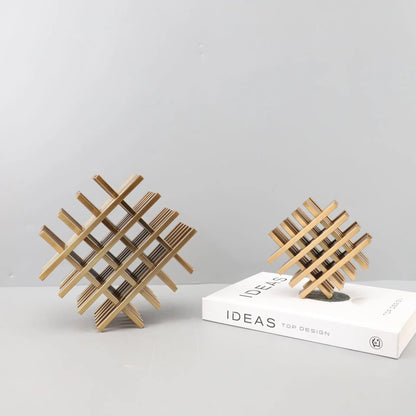 DecorBites™ Geometric Block Metal Sculpture Abstract Square Decor Figurines, Home Decor Accessories