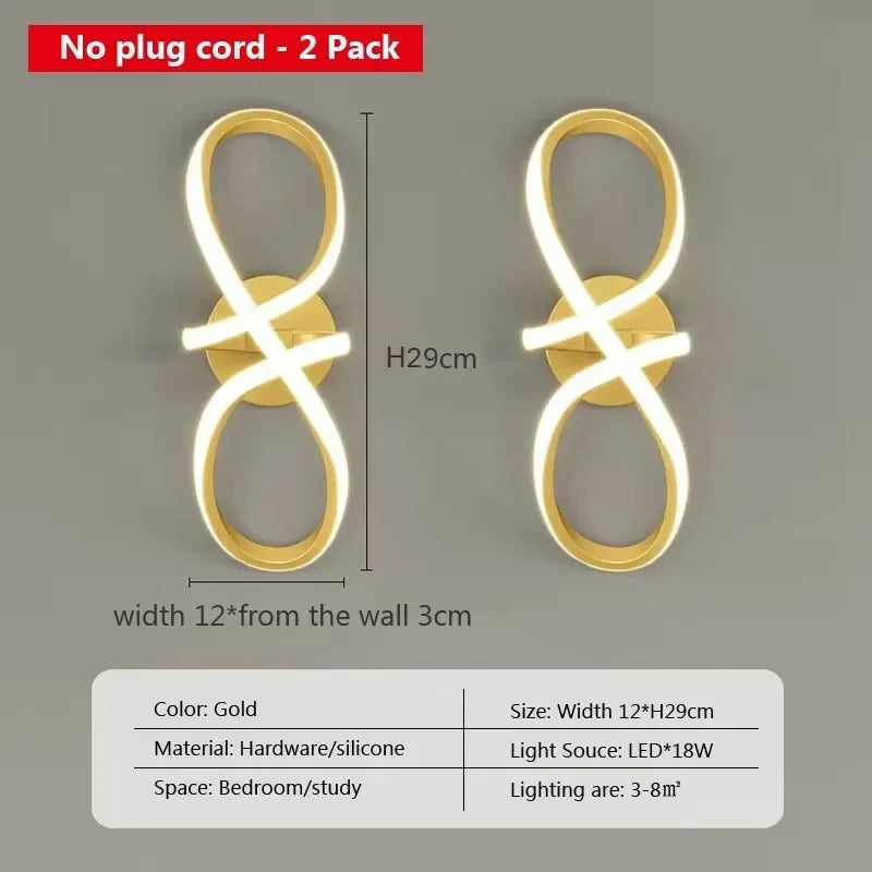 Decorbites™ Gold Nordic LED Wandlampe für Schlafzimmer, minimalistischer Eingangsbereich und Flur
