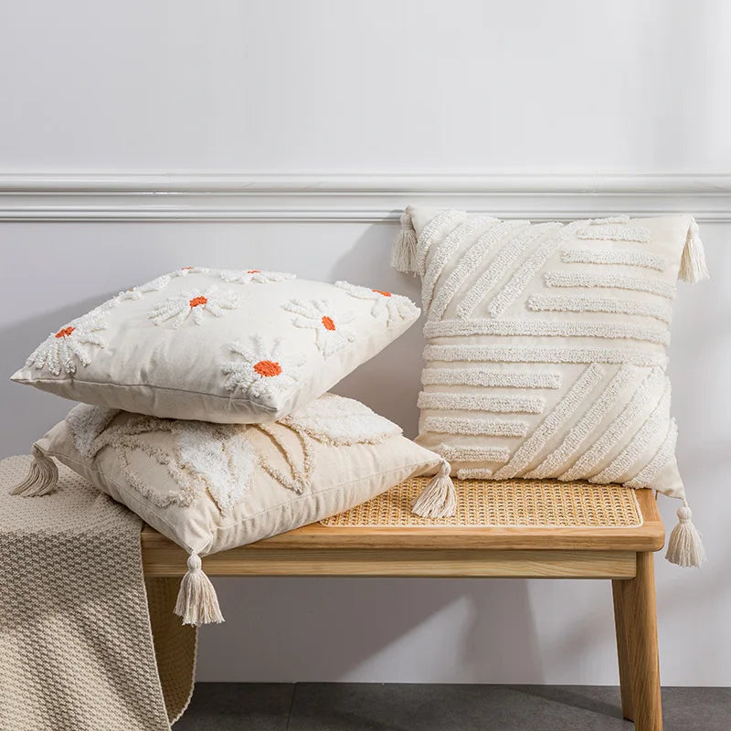 Decorbites™ Elfenbein-Gepolstertes Kissenbezug für Heimdekoration, Wohnzimmer, Sofa, Schlafzimmer