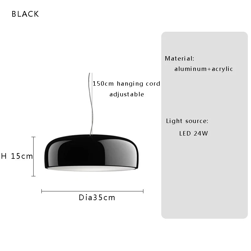 DecorBites™ Italian Minimalist Round LED Ceiling Lamp Black White Bedroom Light