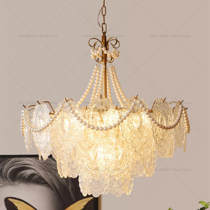 DecorBites™ Cream Crystal Chandelier: French Light Luxury for Living Room, Bedroom, Dining Room