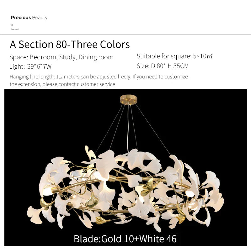 Decorbites™ Ginkgo Biloba Kronleuchter: Elegantes Duplex Wohnzimmer Hotel-Lobby-Pendant-Licht