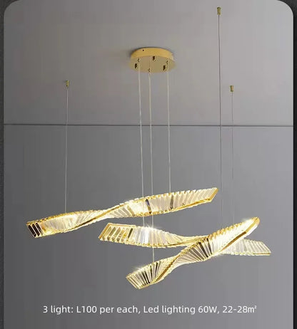 DecorBites™ Gold Steel LED Pendant Lights - Luxury Dimmable Suspend Lamp