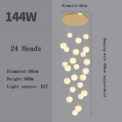 Nordic Glass Staircase Chandelier Pendant Light