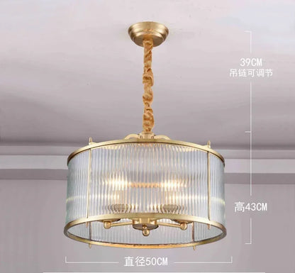 Decorbites™ Glasleuchter: Golden Kupfer Luxus-Deckenpendellampe für das Wohnzimmer