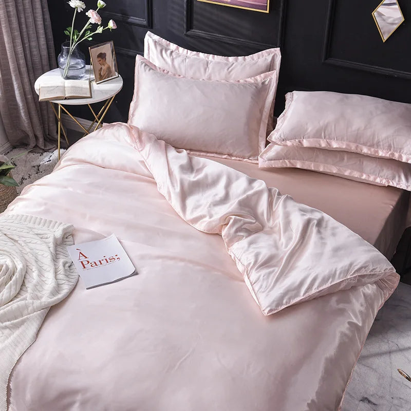 Decorbites™ Ice Rayon Satin Bettwäsche-Set: Kühlend, weich, sommerlicher Komfort für Einzel- bis Doppelbett