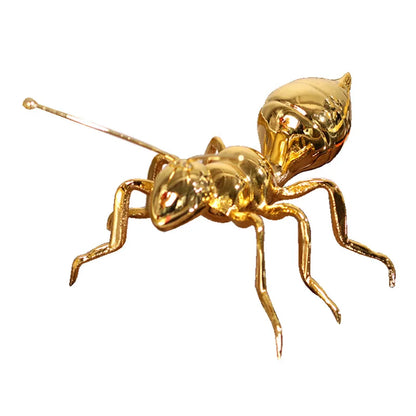 DecorBites™ Golden Ant Metal Sculpture Figurine Home Decor Insect Ornament