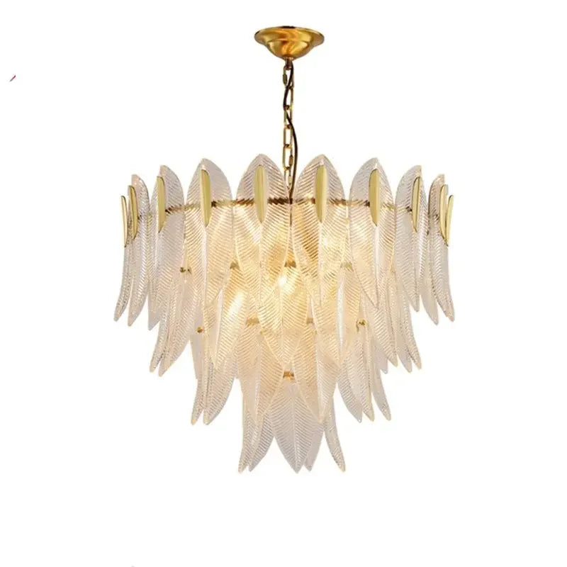 Decorbites™ Blatt-Glas-Kronleuchter - Nordischer Stil Lichtluxus-Hängeleuchte