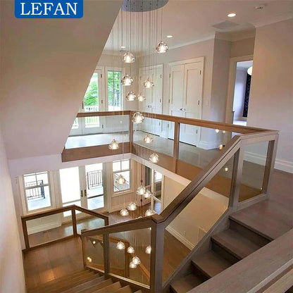 Modern Crystal Ball Pendant Light in Silver Iron