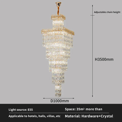 Decorbites™ Kristall-Hohlkristall-Treppen-Chandelier für Duplex-Villa und Hotel-Lobby