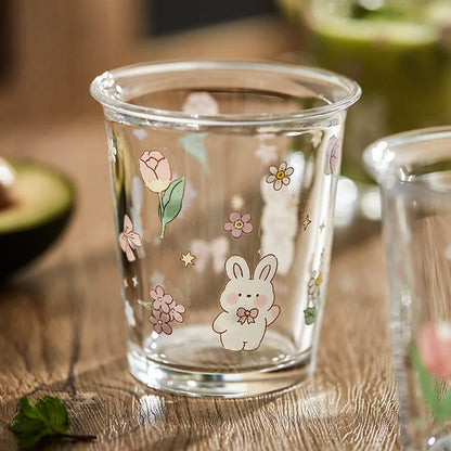 Decorbites™ Niedliches Vierfarbiges Bären-Hasen-Glas-Tee-Kaffee-Becher