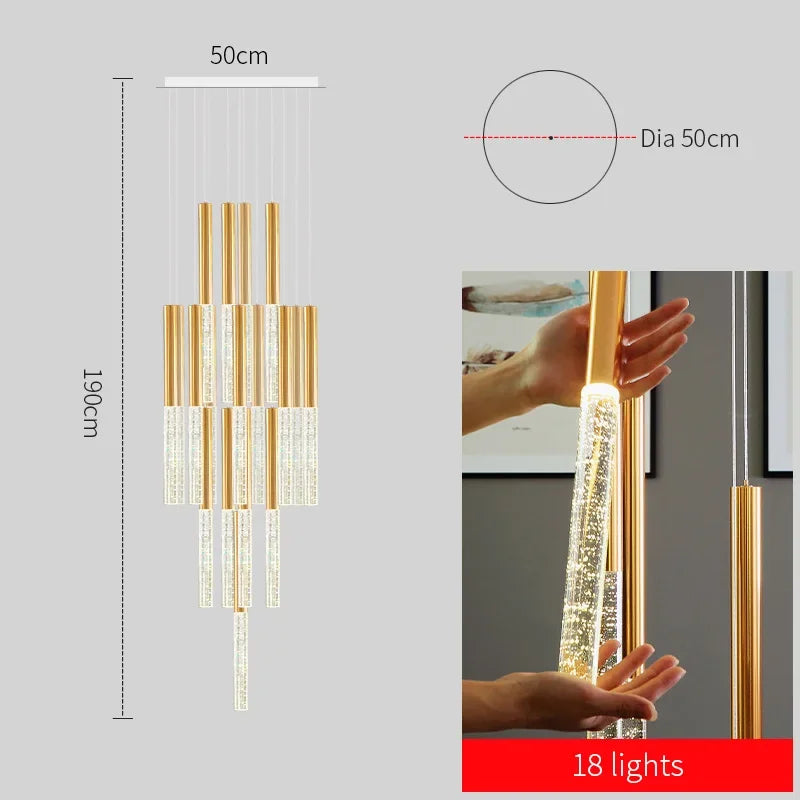 Decorbites™ Kristall-Gold-Lüster für Wohnzimmer, Treppenhaus, Küche – Modernes nordisches Design