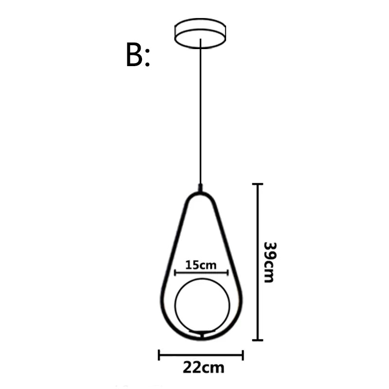 DecorBites™ Glass Ball LED Pendant Light for Restaurant Bar - Nordic Style