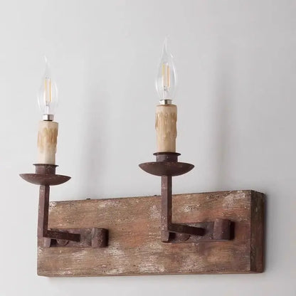 DecorBites™ Country Retro Solid Wood Wall Light for Bedroom & Living Room