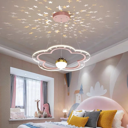 Decorbites™ Wolkenblumen-LED-Kronleuchter: Dekoratives Sternenhimmel-Beleuchtungsarmatur für das Kinderzimmer
