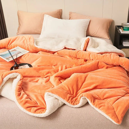 DecorBites™ Double Layer Queen Blanket Super Soft Plush Warm Comfort for Autumn/Winter