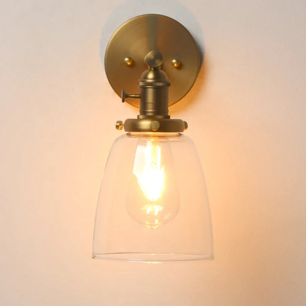 Decorbites™ Industrielle Kuppelglas-Wandleuchte - Einzelarmatur mit klarem Schirm