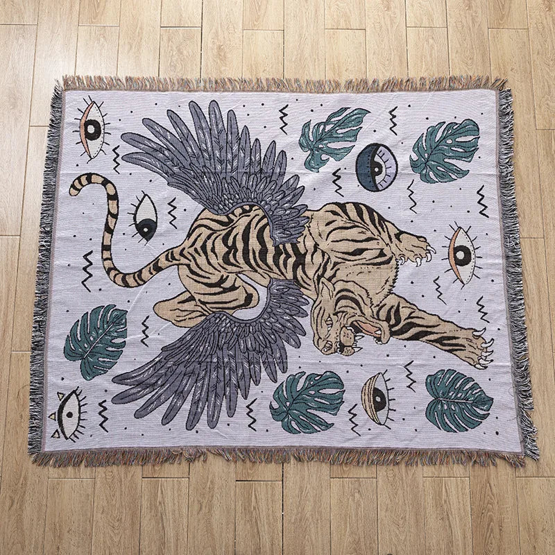 Decorbites™ Gestrickte Gobelin-Sofadecke - Leicht luxuriöse Dekorationsdecke für das Wohnzimmer, Nickerchen-Bettüberwurf, Picknick, Campingmatte