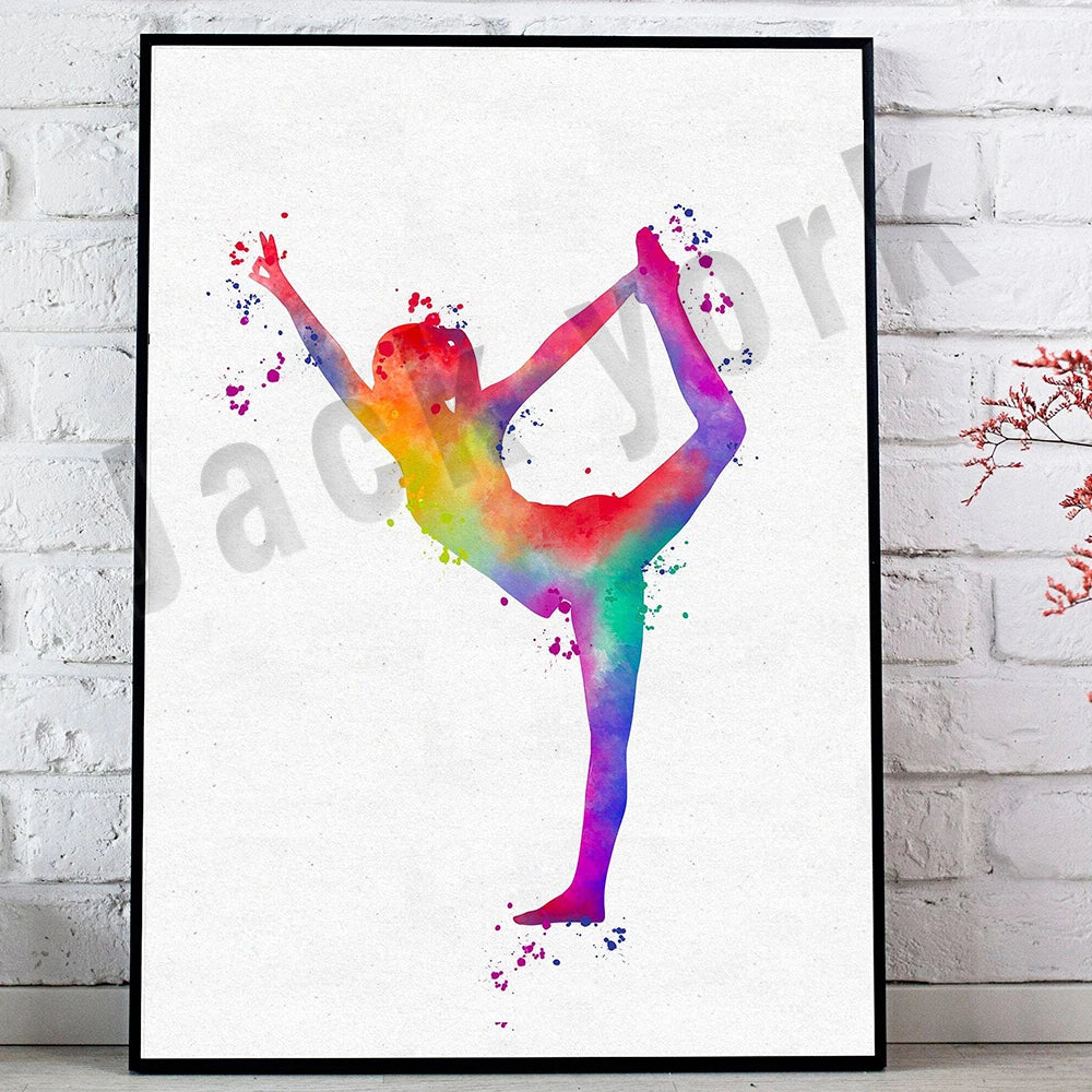 Decorbites™ Tanzkönig Yoga-Druck Frauen Tanz Asana-Pose Zen Pilates Art Deco Geschenk