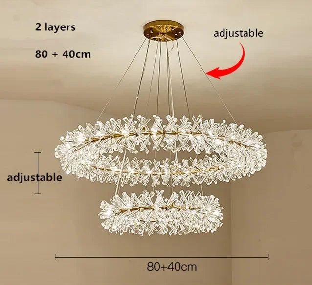 Decorbites™ Kristallblumen-Kronleuchter: Moderne nordische Luxus-LED-Deckenleuchte für das Wohnzimmer