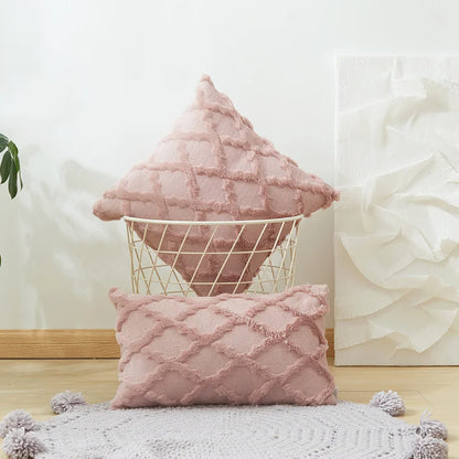 DecorBites™ Diamond Solid Embroidery Cushion Cover - Modern Home Decor
