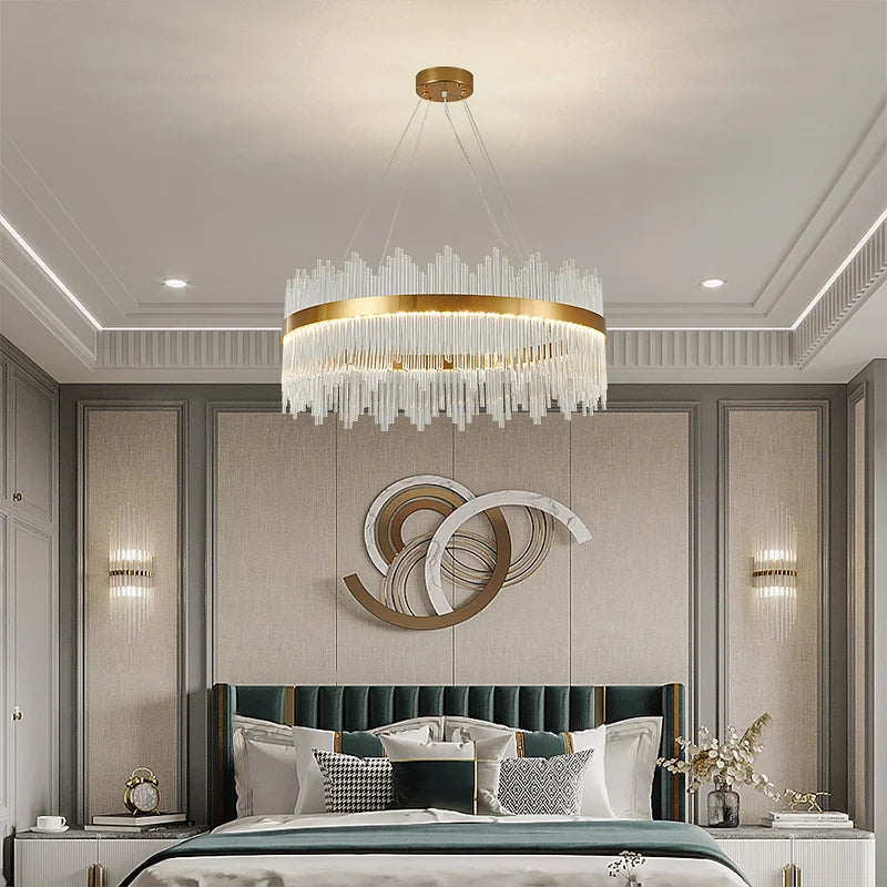 Decorbites™ Kristallstab-Runde Kronleuchter: Modernes nordisches Licht für Wohnzimmer, Schlafzimmer, Esszimmer, Küche