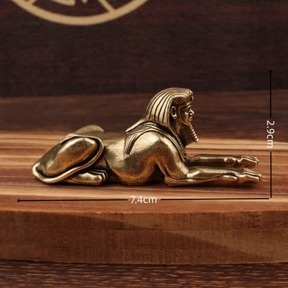 DecorBites™ Goldene Sphinx Messing Ägyptische Skulptur Vintage Deko Figuren Wohnaccessoires